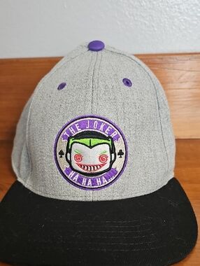 Gray & Black Snapback Hat with Joker Patch Funko
